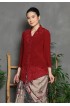 Lyne Halim Kebaya Puspa Bordir Marun – Atasan Wanita Elegan Modern, BLO-8456